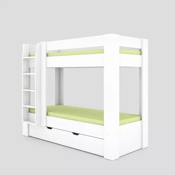 Poschodová posteľ REA PIKACHU ľavá biela