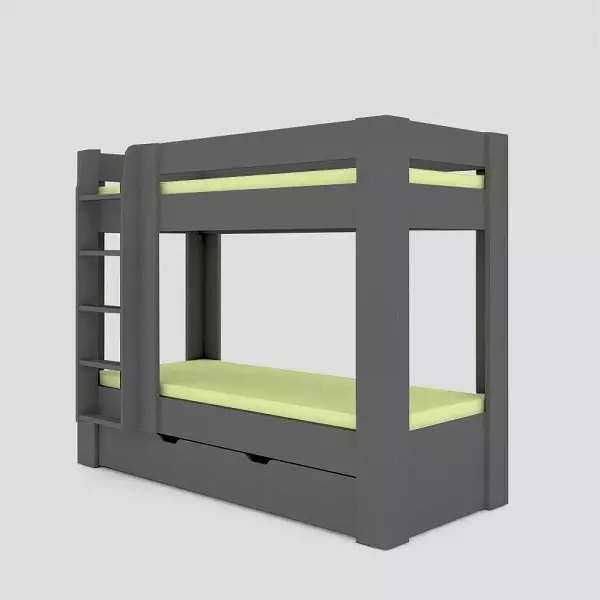 Poschodová posteľ REA PIKACHU ľavá graphite