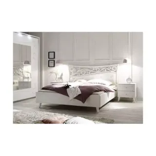 Manželská posteľ SOLER 160x200 cm biela ekokoža